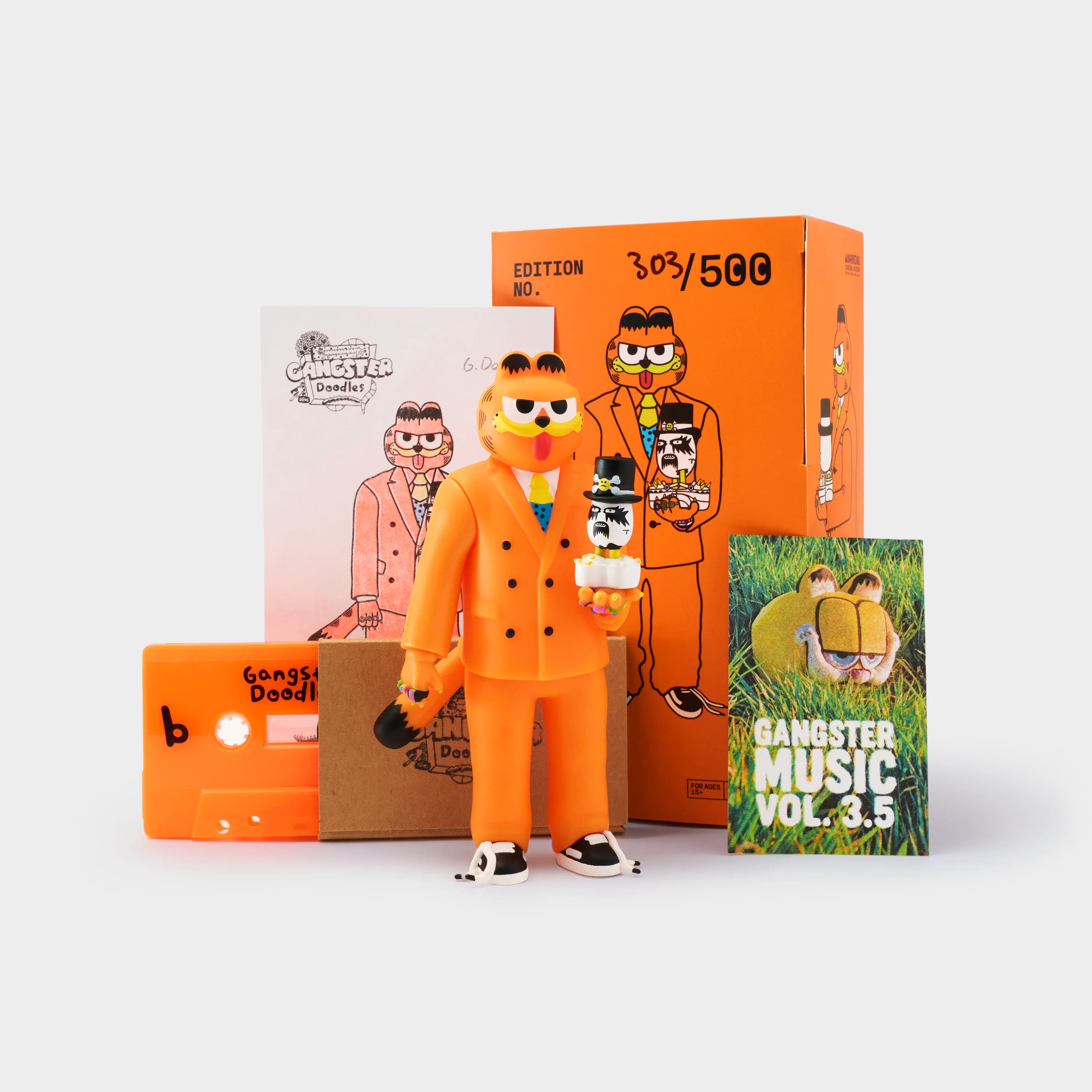 Gangster Doodles GARF Vinyl Toy + Bonus Cassette Tape + Signed Riso Print